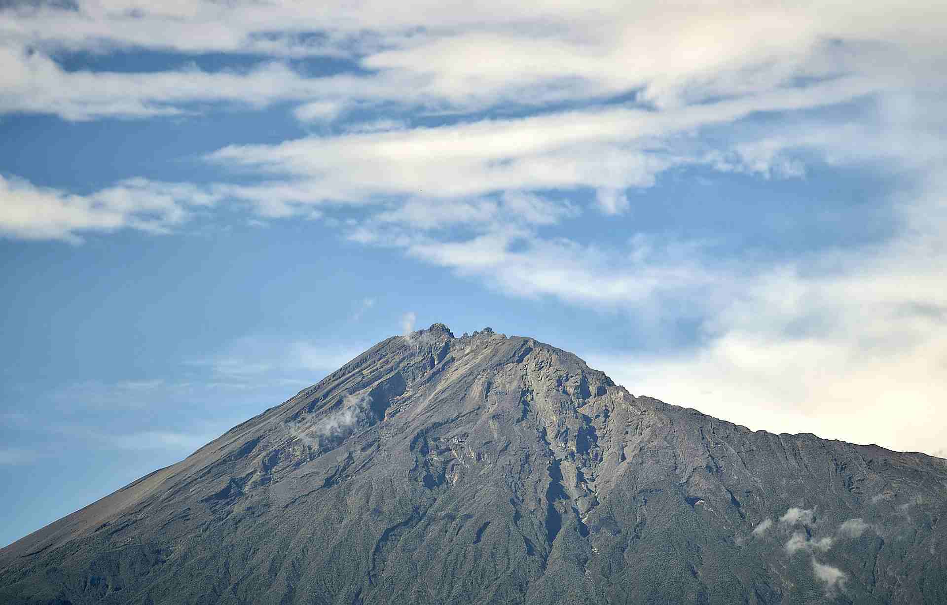 Top view side of mount meru found in arusha national park