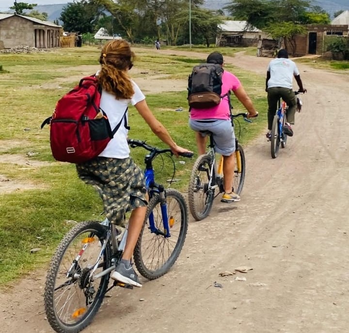 bike riding to lake manyara